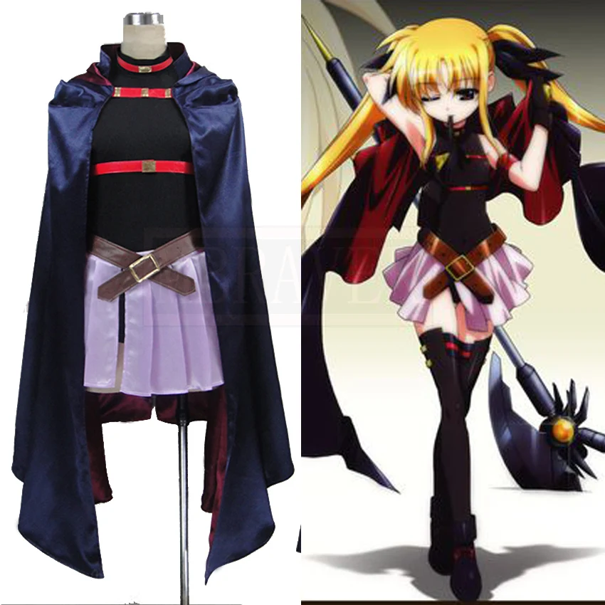 Магическая девушка лирическая Nanoha Fate Testarossa Harlaown Косплей Костюм на заказ
