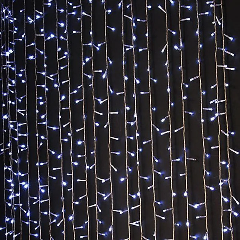 Штепсельная Вилка европейского стандарта светодиодный свет шнура Шторы лампа на открытом воздухе Рождественские Свадебные задний декор белый