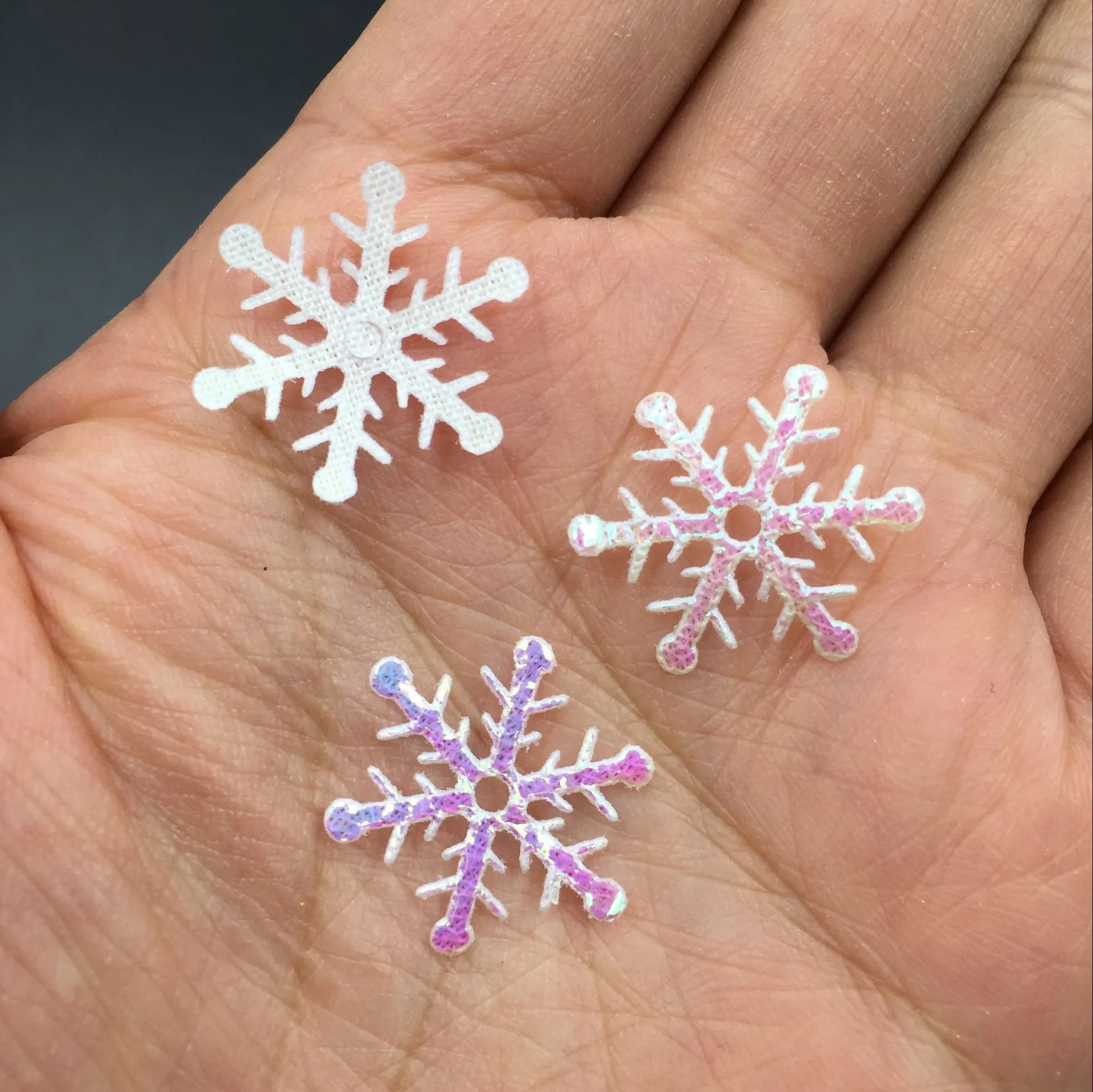 300 шт./пакет 2 см 3 украшения для рождественской елки снежинки белый пластиковый