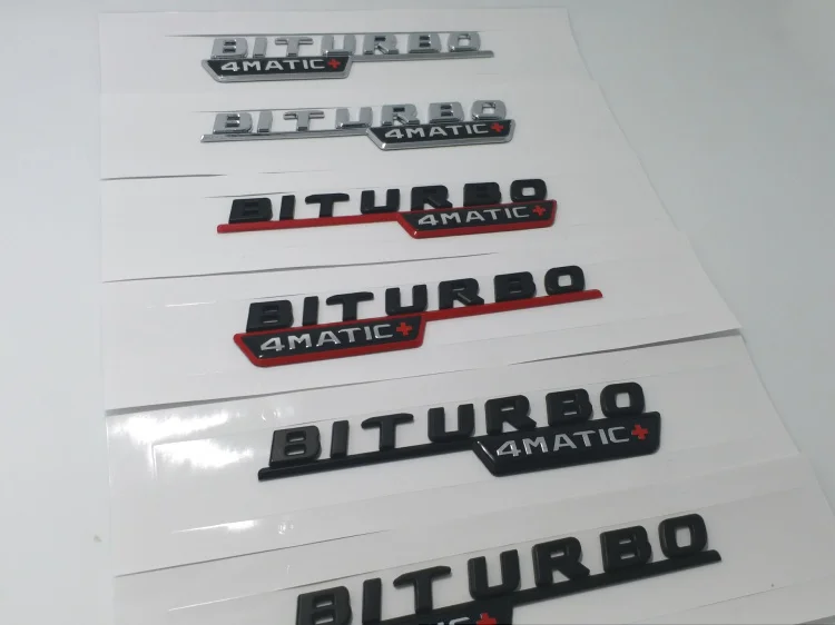 Матовый черный хром Turbo 4matic Biturbo + эмблема на крыло Side Supercharge логотип автомобиля