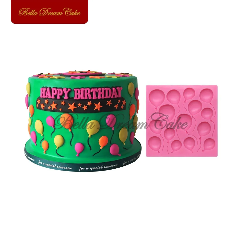 

Balloon Cake Border Silicone Molds for Birthday Fondant Cake Decorating Tools Gumpaste Silicone Chocolate Mold