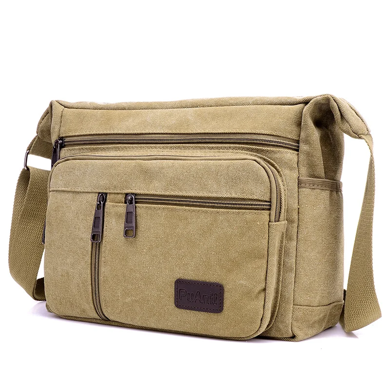

2020 High Capacity Canvas Messenger Bag for Men Multi Function Men's School Crossbody Bags Boys More Internal Bags Shoulder