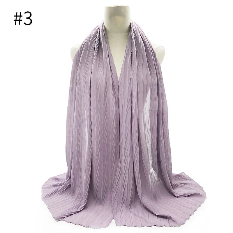 1 шт. женский шарф простые складные Макси шарфы форма сплошной шаль пэчворк дизайн мягкий мусульманский хиджаб роскошный бренд 10 шт./лот - Цвет: 3