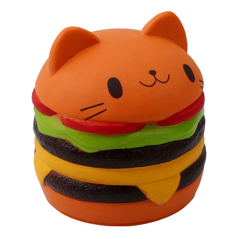 Jumbo Squishies игрушки Дети медленный рост Антистресс игрушка кошка гамбургер фри Squishies игрушка для снятия стресса Забавный Сжимаемый игрушка