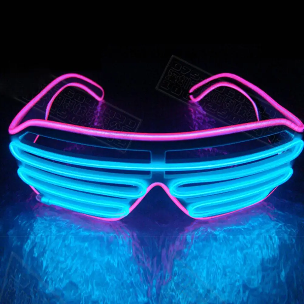 Светодиодный светильник с двойными цветными светящимися очками, светящиеся очки для рождественской деятельности, свадьбы, дня рождения, вечеринки