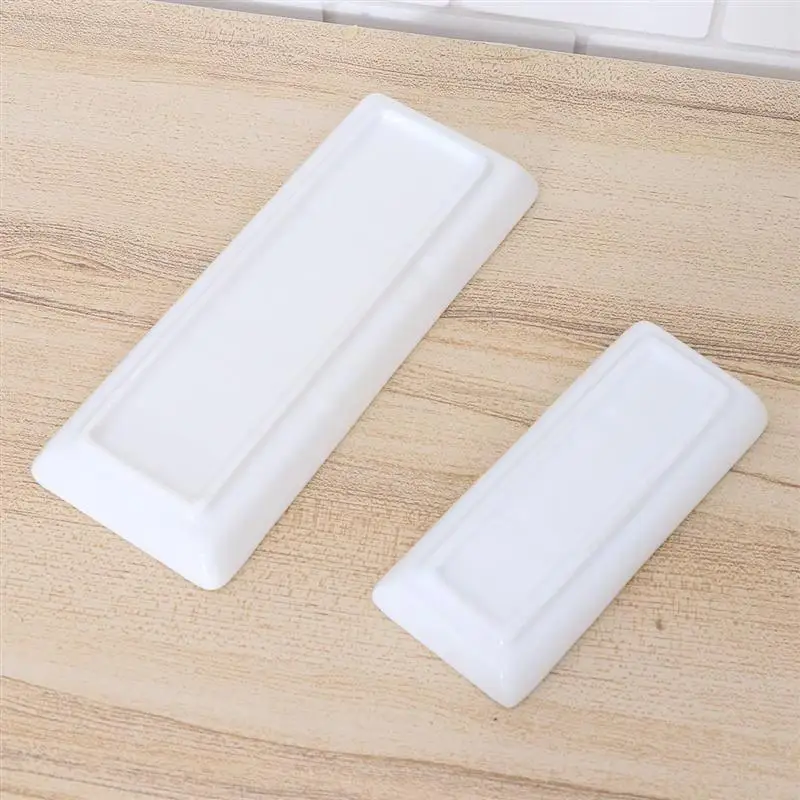 6 / 8.5 Inch Pure White Ceramic 3-Compartment Appetizer Serving Tray Rectangular Divided Sauce Dishes for Spice Dish Soy Sauce