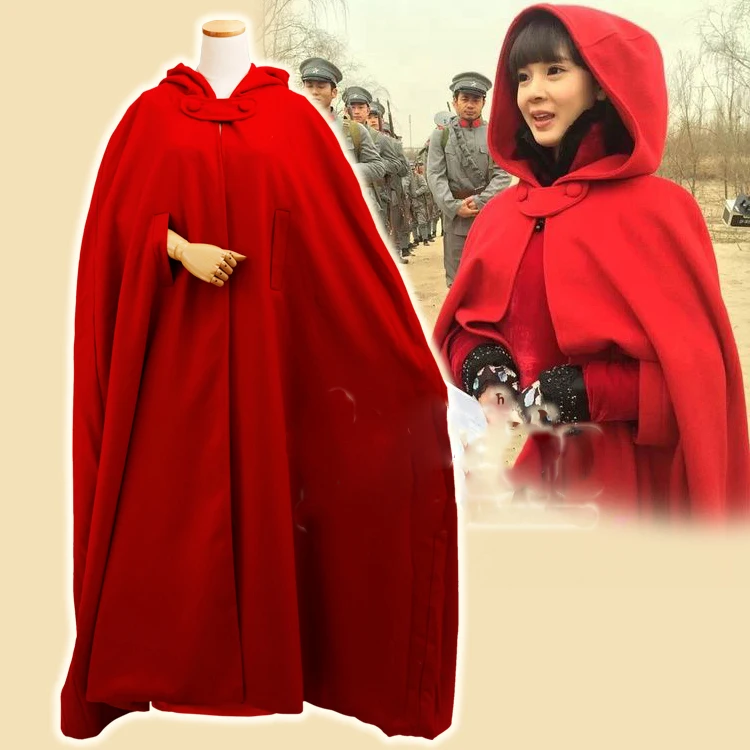 

Republican Period TV Play Monster Killer Wu Xin Fa Shi Actress Same Design Long Red Cloak Little Red Riding Hood