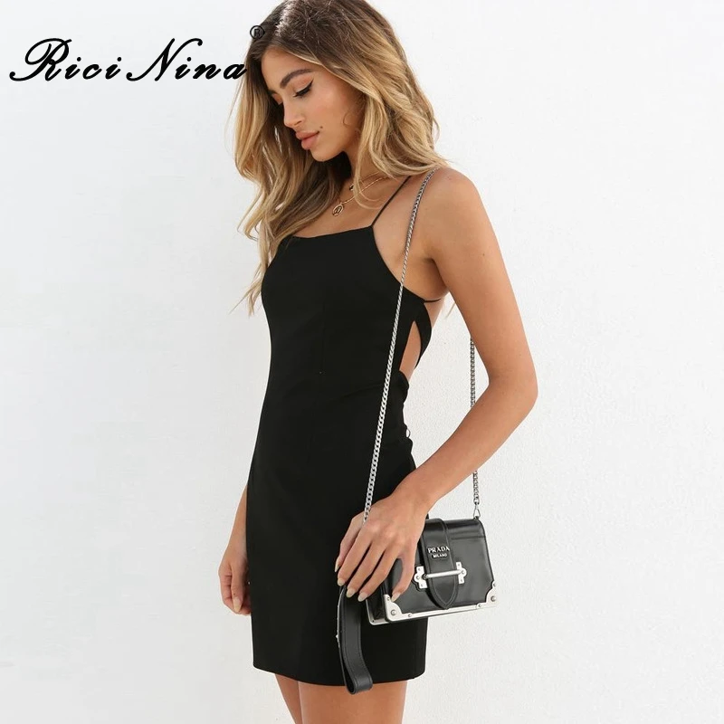 RICININA 2019 Woman Dress Ladies Sleeveless Cross Bandage Short Dresses Women Sexy Party Beach Slim Mini Dresses Vestidos