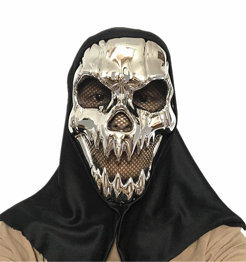 

Halloween Cosplay Props Scary Scary Ghost Full Mask Mask Silver Skull Mask For Men And Women
