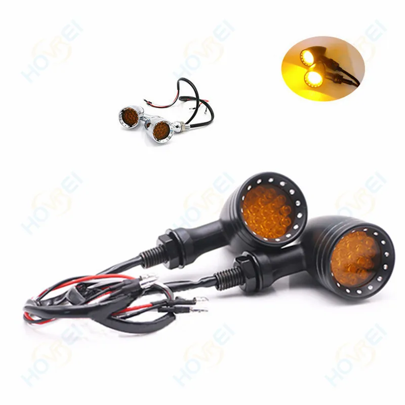 

universal Retro Motorcycle aluminum Bullet LED Turn Signal lights vintage Indicator Blinker For Harley