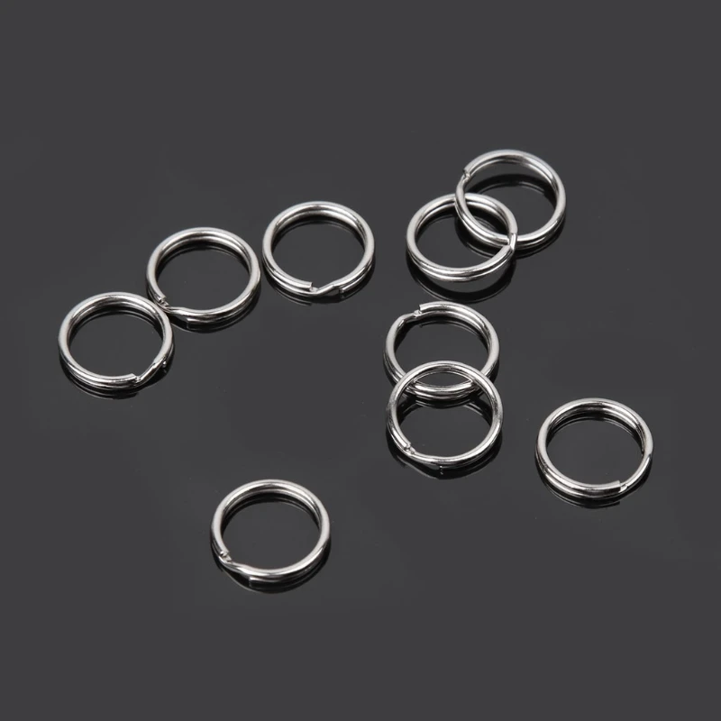 30 шт./пакет 15 мм кольцо для ключей Нержавеющая сталь раздельный брелок для повседневного использования, круглые серьги-кольца с пряжкой Аксессуары для скалолазания