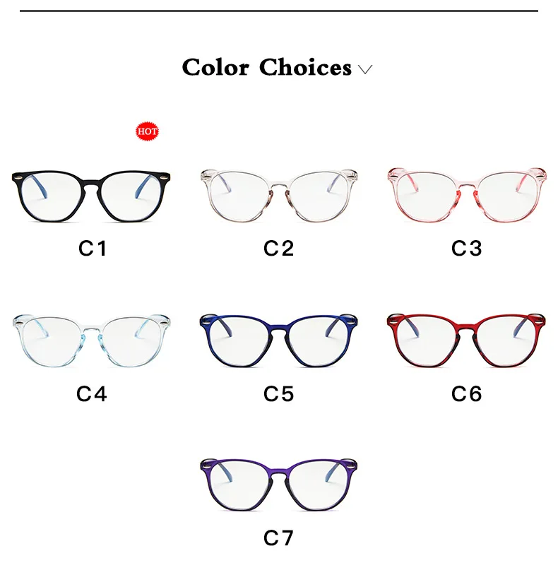 2019 Women Glasses Frame Men Anti Blue Light Eyeglasses Frame Vintage Round Clear Lens Glasses Optical Spectacle Frame