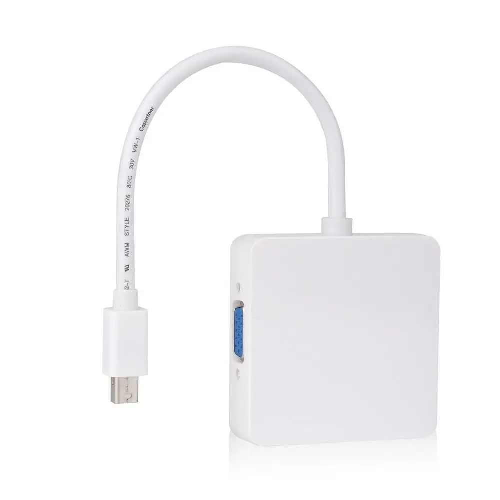 3 в 1 Mini displayport DP Thunderbolt to DVI VGA HDMI адаптер Кабель Для iMac Mac Pro Air Book|dvi vga|adapter cableconverter