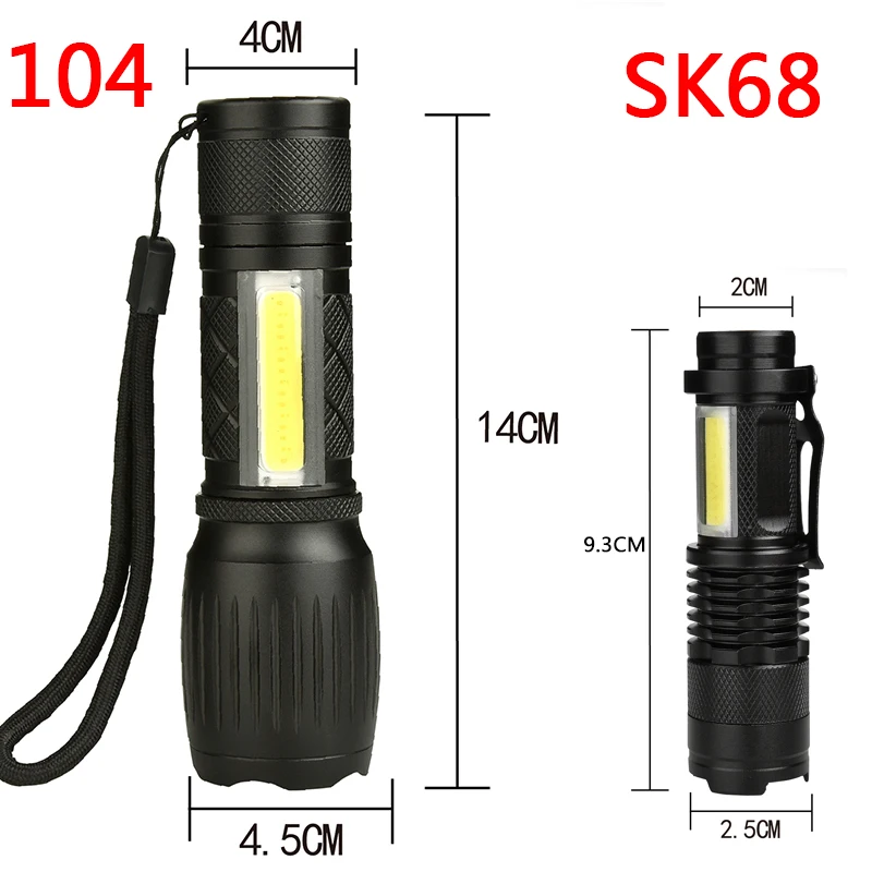 Litwod Z35 104 светодиодный фонарик T6+ COB зум Водонепроницаемый Алюминий фонарь хвост магниты будут использованы 18650 или AAA Батарея для кемпинга