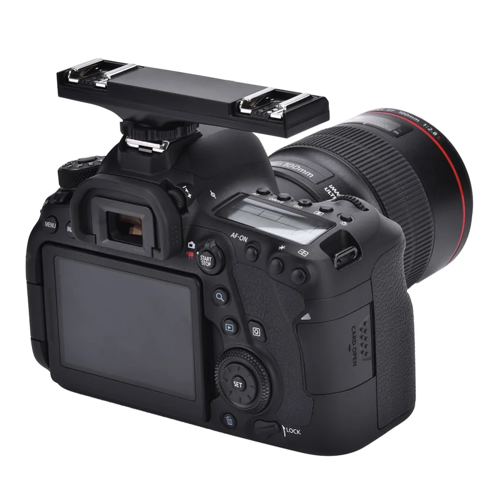 TTL Hot Shoe Splitter 1 to 2 Extended Support Bracket Photography