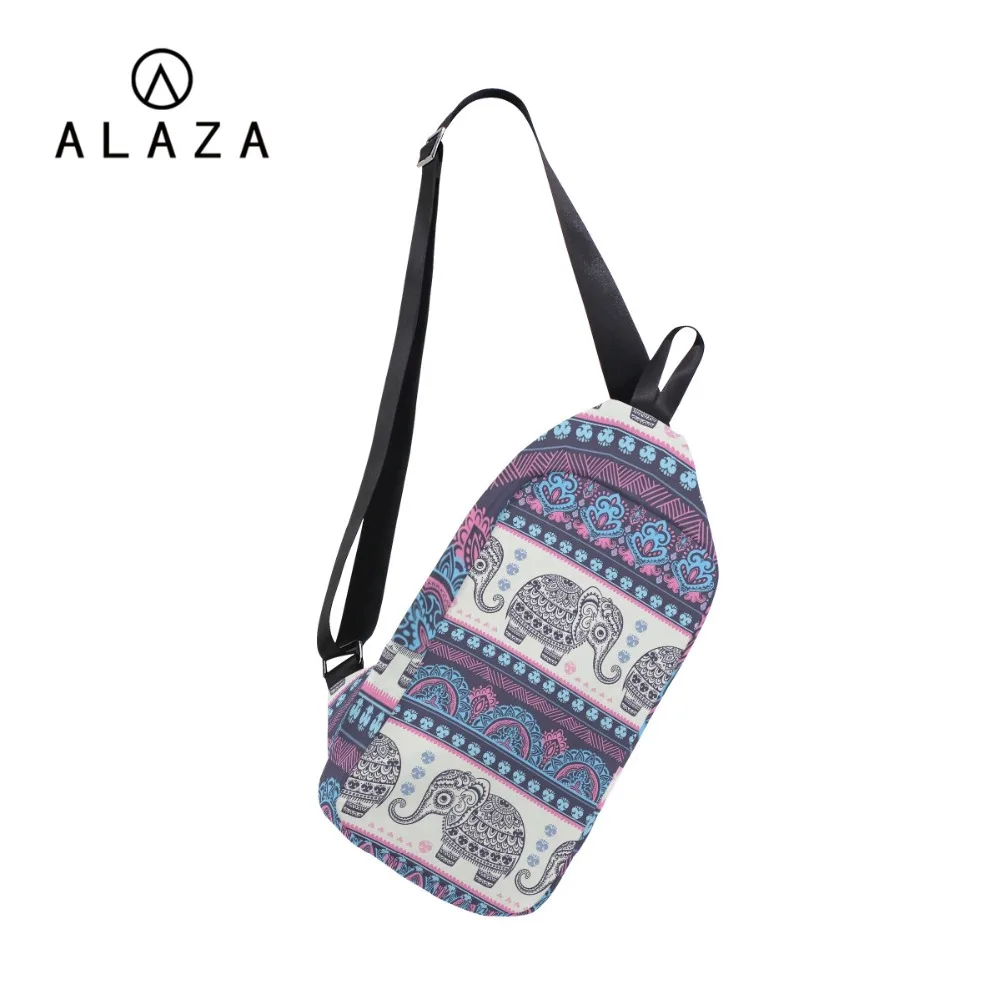 

ALAZA Vintage Elephant Chest Bag Women Messenger Bag Single Shoulder Storage Bags Custom Your Own Design