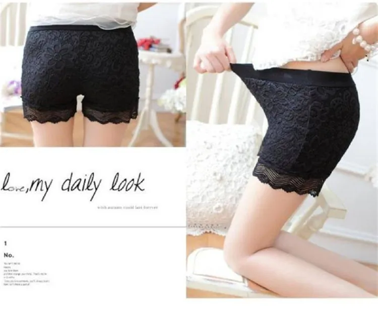 YRRETY Fashion Lace Shorts High Waist Women Summer Shorts Plus Size Sexy Lace Floral Hollow Shorts Black Summer Fitness Short