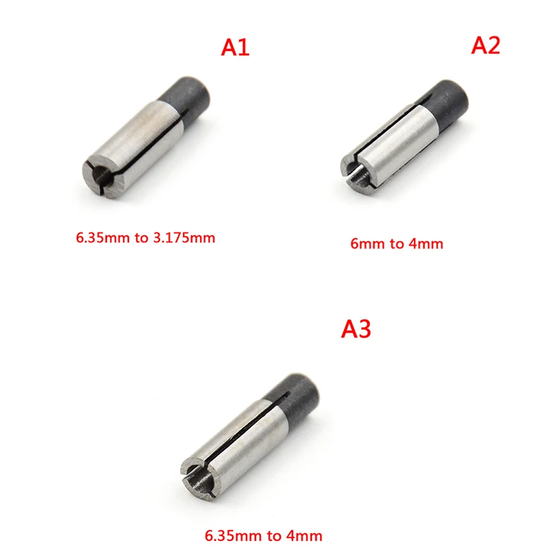 1 X гравировальный станок с ЧПУ адаптер 1/" стальной Гравировальный Бит 6 мм до 3,175 мм фрезерный станок с ЧПУ адаптер для Цанги