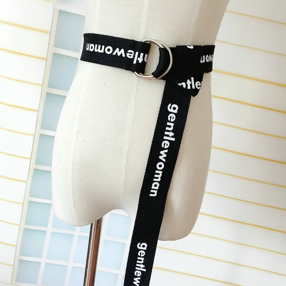 

Fashion Women 130cmn Canvas Belts Letter Printed Belts Woven Female Waistbands Long Pant Accessories NJ106