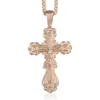 Crucifix Cross Pendant Necklace For Women Men 585 Rose Gold Snail Link Chain Cross Necklace Fashion Wholesale Jewelry KGP172 ► Photo 2/6