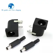 TZT 10 шт. DC-005 Черный DC разъем питания разъем DC005 5,5*2,1 мм 2,1 разъем Круглый иглы