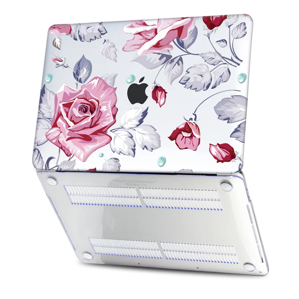 Redlai Colorful Floral Plastic Print Hard Case Cover For Macbook Pro Retina 13 12 15 Air 13 11 New Pro 13 15 Sleeve Laptop Case