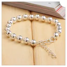 925 чистого серебра браслет из круглых бусин мужские браслеты для друзей браслеты браслет из бисера pride pulsera мужской браслет bangtan