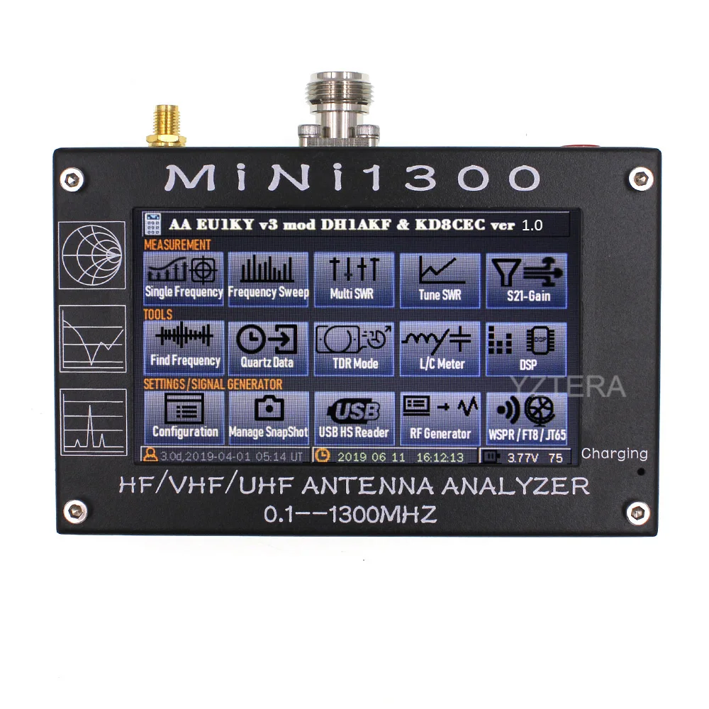 Антенный счетчик MINI1300 HF/VHF/UHF антенный тестер MINI 600 частота 0 1 1300 МГц с 4 3 дюймовым