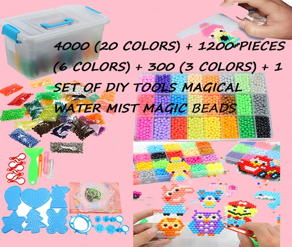8000 шт разноцветная Волшебная головоломка игрушки водяной туман Набор Бусин DIY ремесло Животное ручной работы липкие бусины развивающая