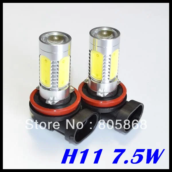 

Free Shipping 2pcs/lot H11 7.5W High Power Super Bright Car Fog Light h11 led h8 h7 h4 LED Day Driving Bulb Lamp