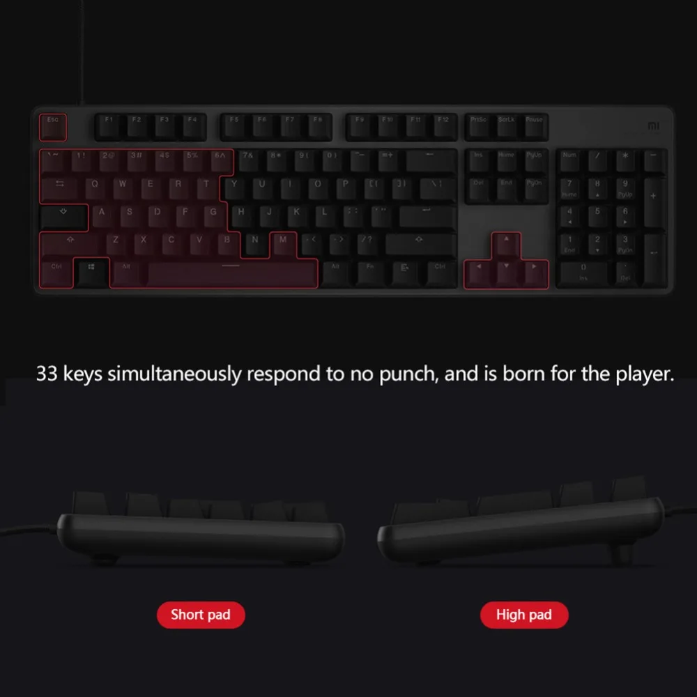 Xiaomi mi Ga нг клавиатура RGB Симфония с подсветкой крышка 104 ключей родился для борьбы