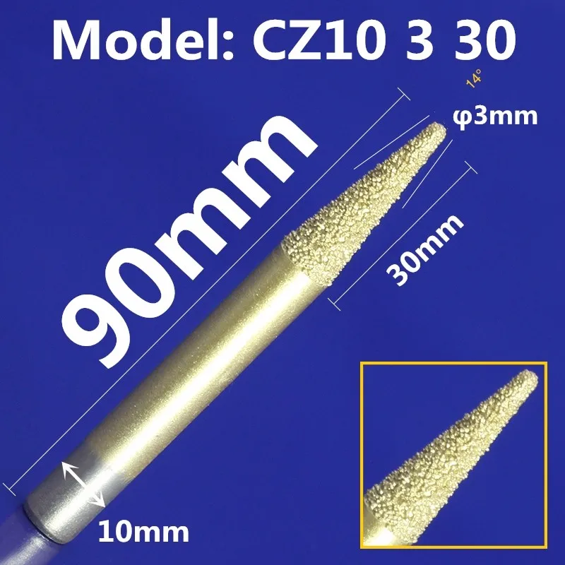 Модель CZ6-1-6, 1 шт., ЧПУ алмазный камень Гравировальный Бит для мрамора, bluestone и песчаника, со скошенным шариковым наконечником Нижняя коническая форма резак