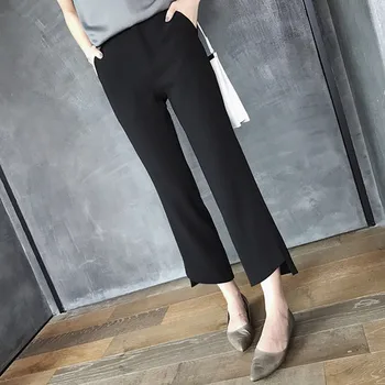 

2019 Summer Women Ladies Korean Ol Black Harem Pants Breathable Thin Casual Loose Asymmetric Pants Simple Trousers Plus Size 5xl