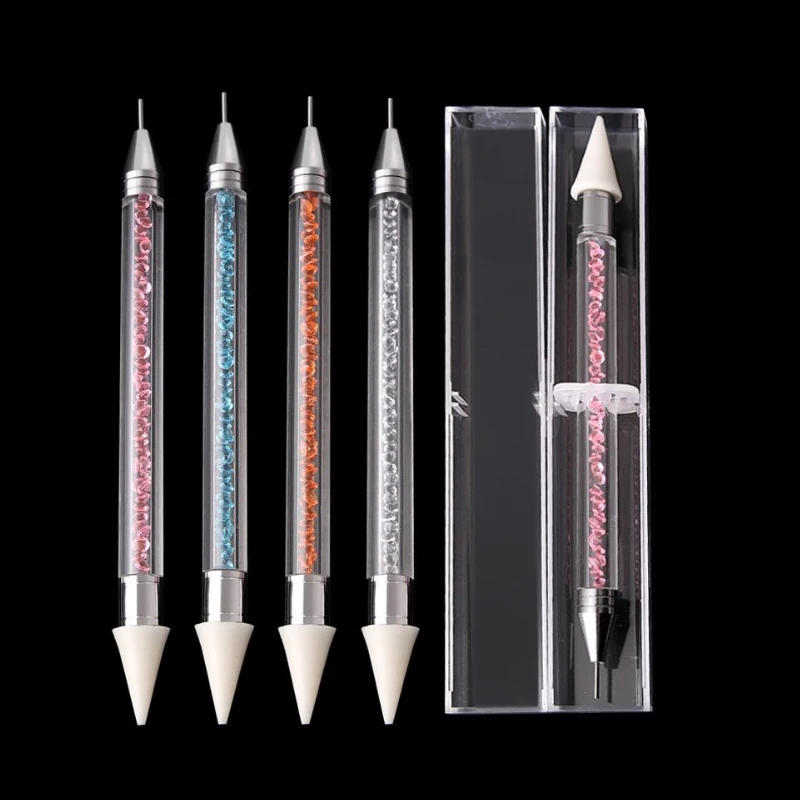 

Dual-ended Wax Picker Picking Up Pen Rhinestone Crystal Dotting Pen Pencil Nail Art Tools for Decoration Manicure Nail Art Pen