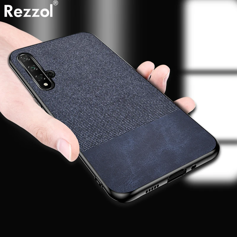 Для huawei nova 5T чехол из ткани Жесткий PC задняя крышка для Honor 20s Rezzol противоударный
