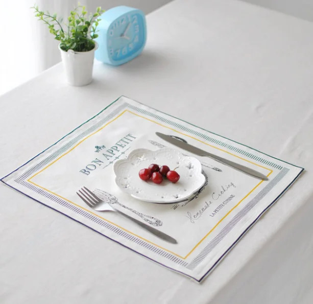 

cotton linen napkins tableware pad dining table mat kitchen aid kitchen decoration accessories european style placemats LF399
