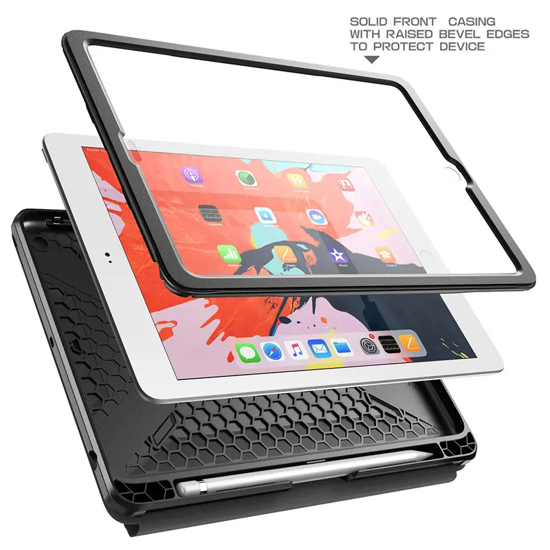Чехол для iPad 9 7 совместимый с Apple Pen (2018/2017) тонкий тройной книжка функцией