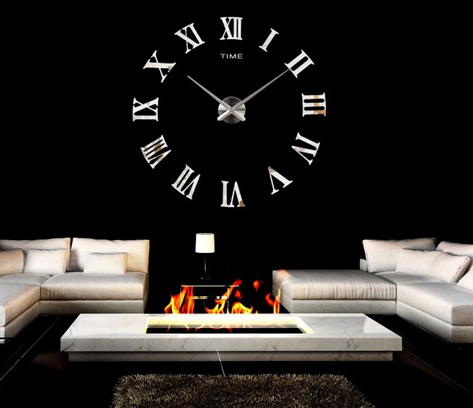 Акция Новые Домашние Декоративные Большие зеркальные Модные Современные Кварцевые часы для гостиной Diy 3d настенные часы
