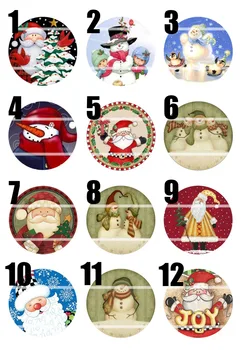 

Handmade 10mm~30mm Colorful picture Christmas Round Glass Cabochons for Necklace Decoration and Phone Chain Accessaries 60/pcs 3