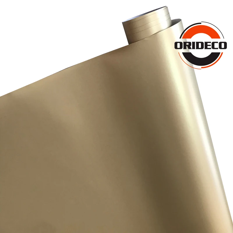 Champagne gold matte metallic car vinyl wraps 4