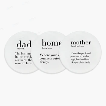 

Coffee Tea Beer Ceramic Coaster Nordic Black White Humor Dad Baby Boy Mum Gifts Quotes Home Cafe Bar Kitchen Accessories Pad Mat