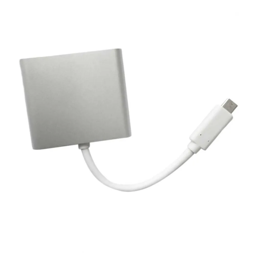 Профессиональный USB 3,1 к HDMI+ USB 3,1+ USB 3,0 адаптер конвертер алюминиевый корпус прочный кабель-Переходник USB серебристый