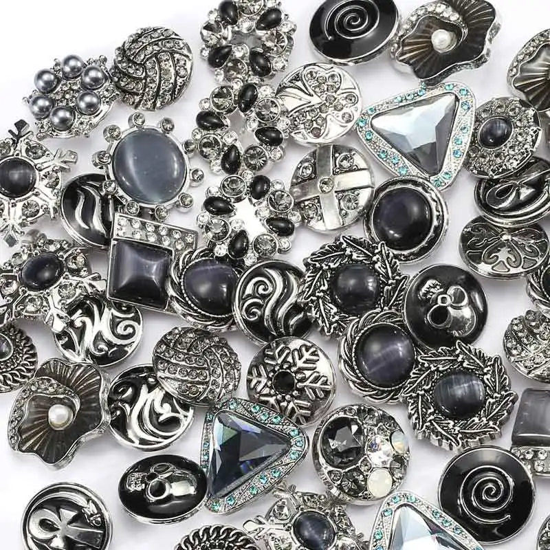 wholesale 50pcs 18mm snaps jewelry diy charms button for bracelet necklace