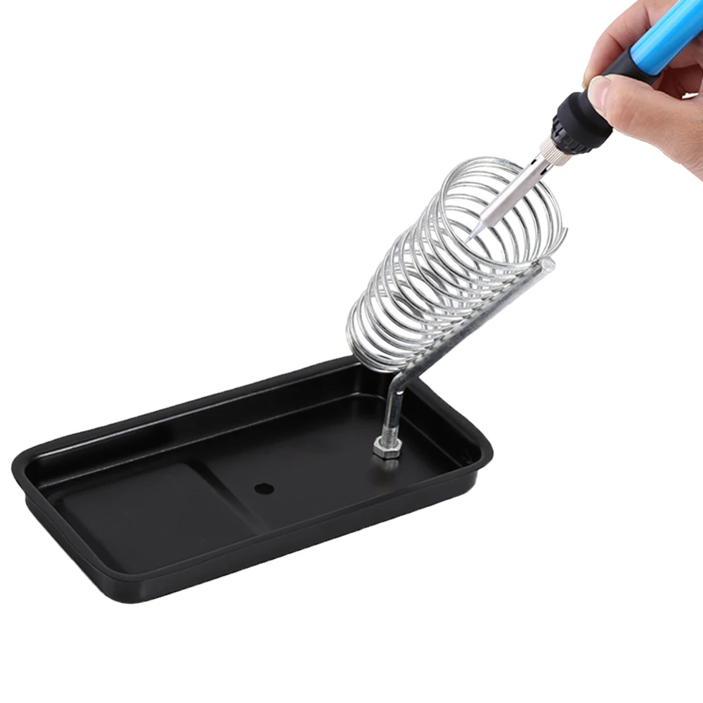 

Solder Soldering Iron Metal Stand Spring Holder Cast Steel Base Metal Base Home DIY Electrical Safety Support Stand Station1 Set