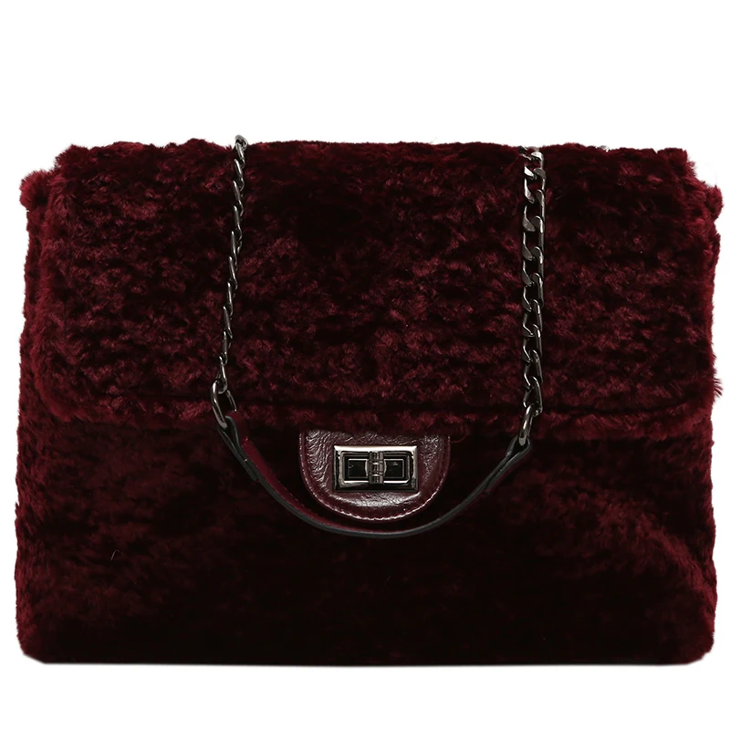 

2019 Bag Women Shoulder Bags Crossbody Bags For Women Single Chain Shoulder Wool Rabbit Hair Soft Casual Tote Versatile