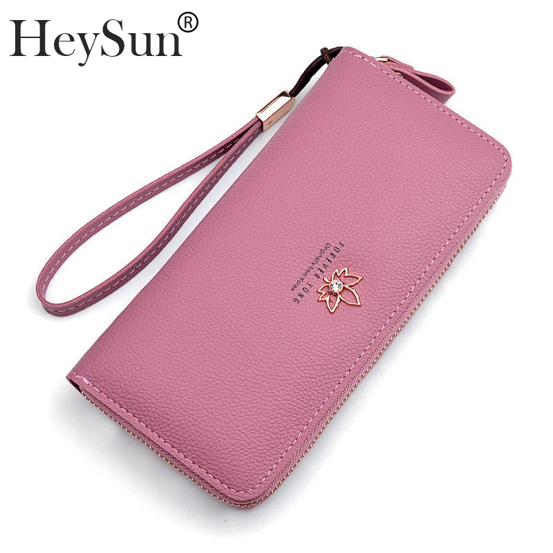 Luxury Women Wallet PU Leather Purse Leaf Design Female Zipper Pouch Large Capacity Clutch Brand Long Wallets Carteira Feminina | Багаж и