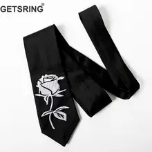 GETSRING женщина галстук вышивка печати черный, белый цвет Соответствующие Женский Галстук Модные Винтаж дикий тонкий новая личность