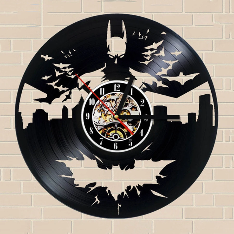 2019 Sale Limited 25 Mm Thick Plate Batman Wall Clock Vintage Design Decoration Vinyl Clocks Watch Home Decor 12 Inch Silent Wall Clocks Aliexpress