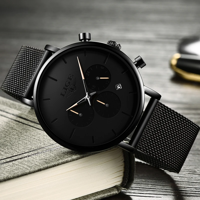 Tanie LIGE oficjalny sklep Top marka luksusowe nowe męskie modne zegarki 2019 wodoodporny data Wrist Watch Casual zegar kwarcowy reloj hombre
