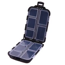 6/10/12 Compartments Storage Case Box Fishing Tackle Box Lure Hook Rig Bait Plastic Lure Spoon Hook Bait Small Square F Fishhook